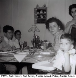 1959 - Sal Oliveri, Sal, Mom,    Auntie Ann & Peter, Auntie Ann's